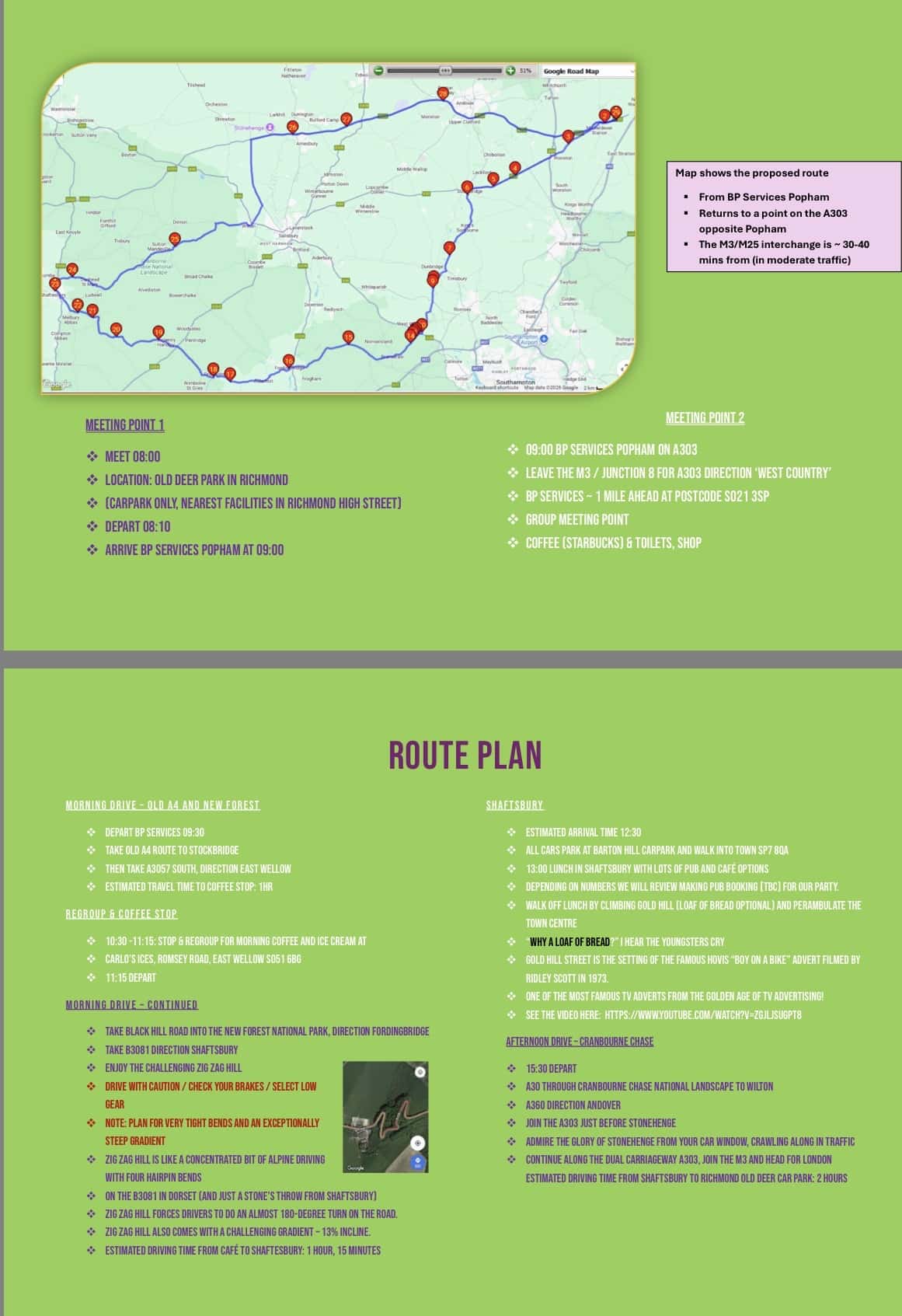 London Area Drive it Day Before 25 April